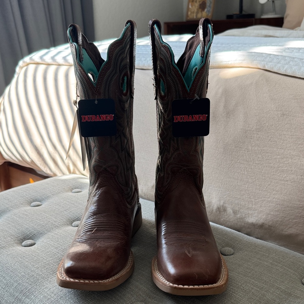 DURANGO WOMEN'S LADY REBEL PRO WESTERN BOOTS - BROAD SQUARE TOE Size 8 NWT